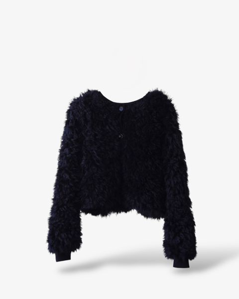 【25AW】2Way Fur×Knit Tops (ブラック) / 2ウェイファー×ニットトップス / エコファー / フェイクファー