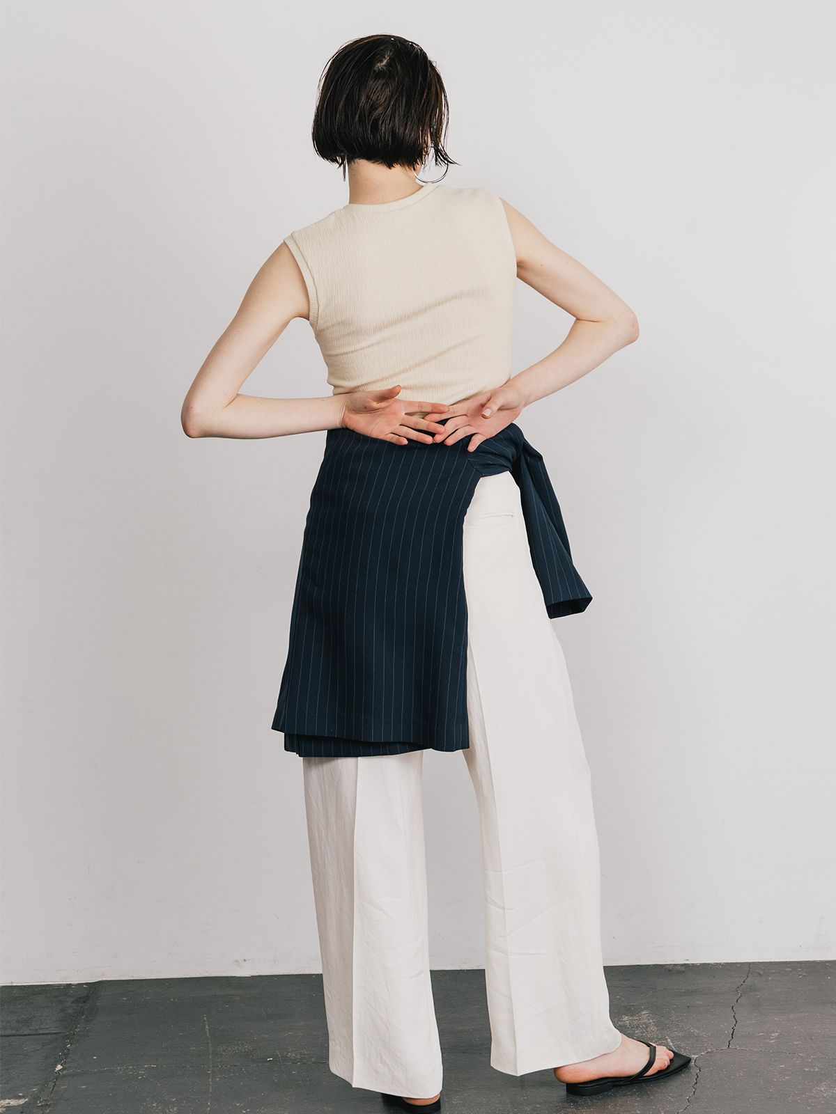 【25SS】SLEEVE LESS SLEEPING HENLY SHIRT / スリーブレス スリーピングヘンリーシャツ (ライトベージュ)