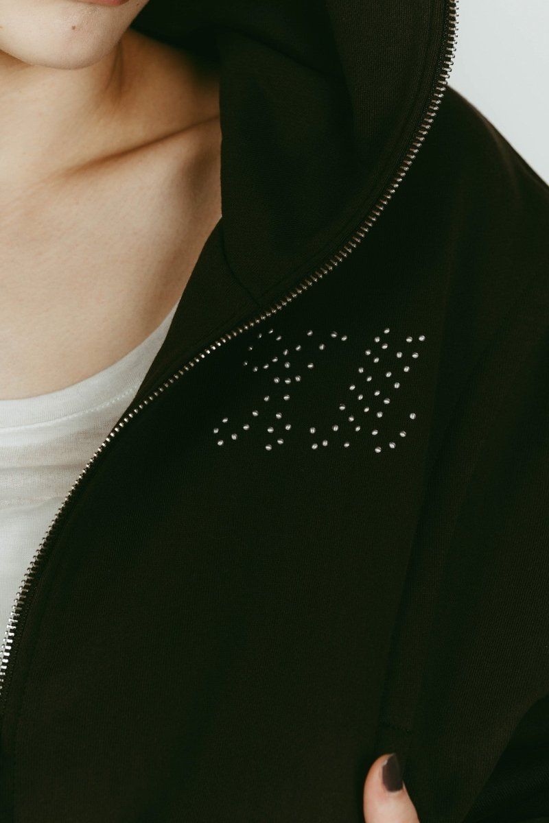 pierced hooded sweatshirt (Charcoal) / ピアス スウェットフーディ (チャコール) / 26SS