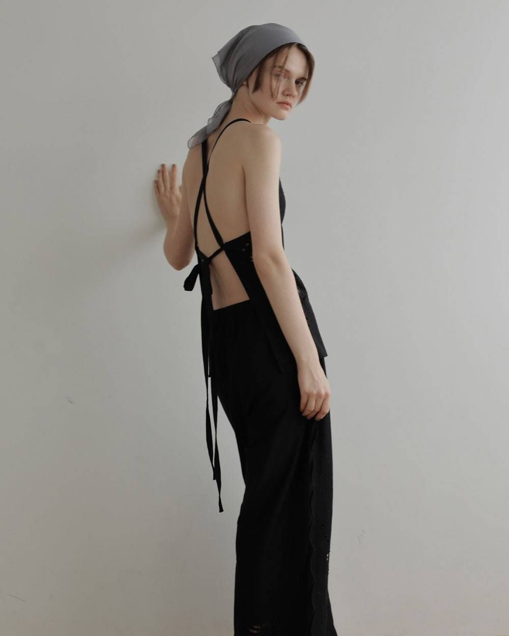 カットワークレースエプロン (ブラック) Cutwork Lace Apron (Black) / 27SS