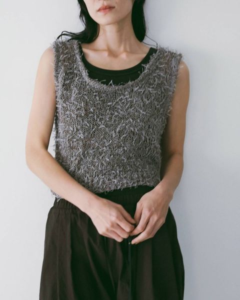 ミックスヤーン ニットベスト (グレー) Mixyarn Knit Vest (Gray) / 26SS