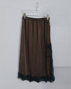 サテンレーススカート (ブラウン) Satin Lace Skirt (Brown) / 26AW 【6月29日まで期間限定予約】