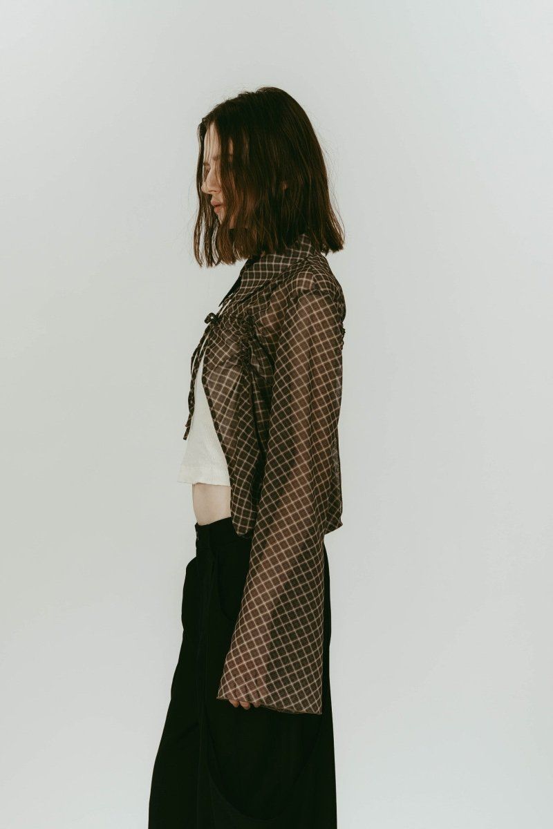 sheer collared blouse (Vintageyellow) / シアー ブラウス (ヴィンテージイエロー) / 26SS