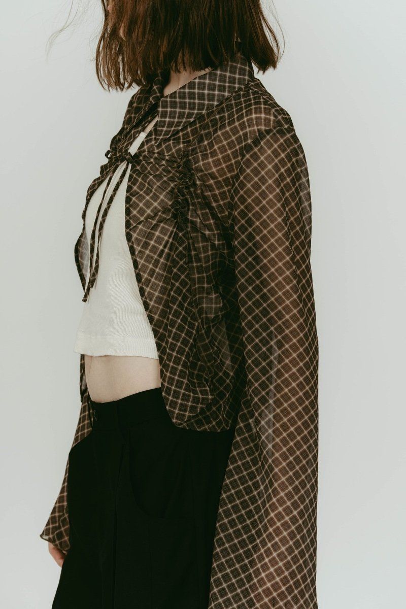 sheer collared blouse (Vintageyellow) / シアー ブラウス (ヴィンテージイエロー) / 26SS