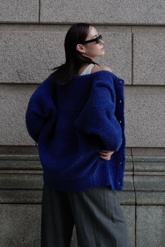 Poodle knit cardigan / プードルニット カーディガン (ブルー)