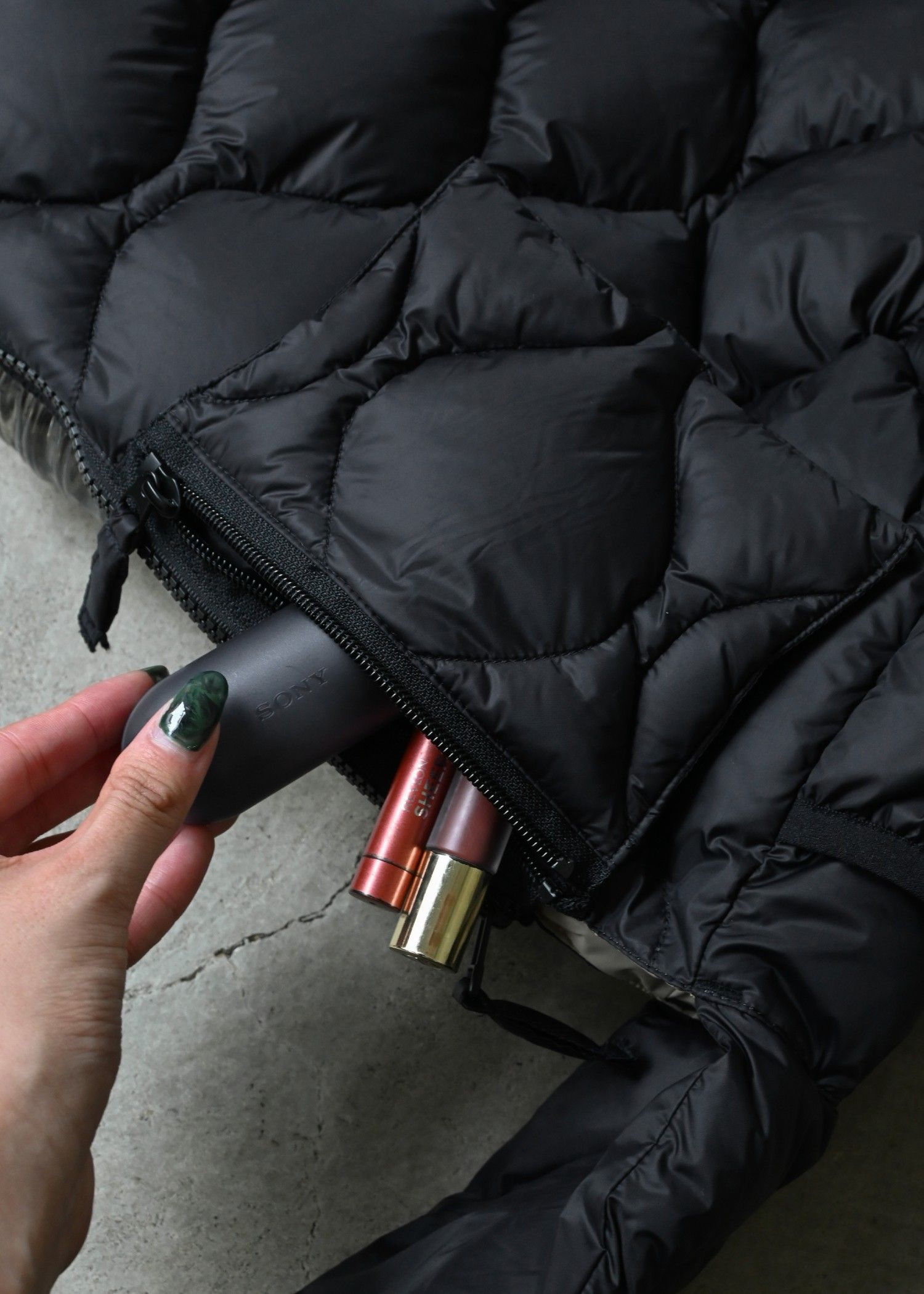 【TAION × WILLFULLY】quilting shoulder down bag / タイオンコラボ キルティングショルダーバッグ (ブラック) / 25AW /