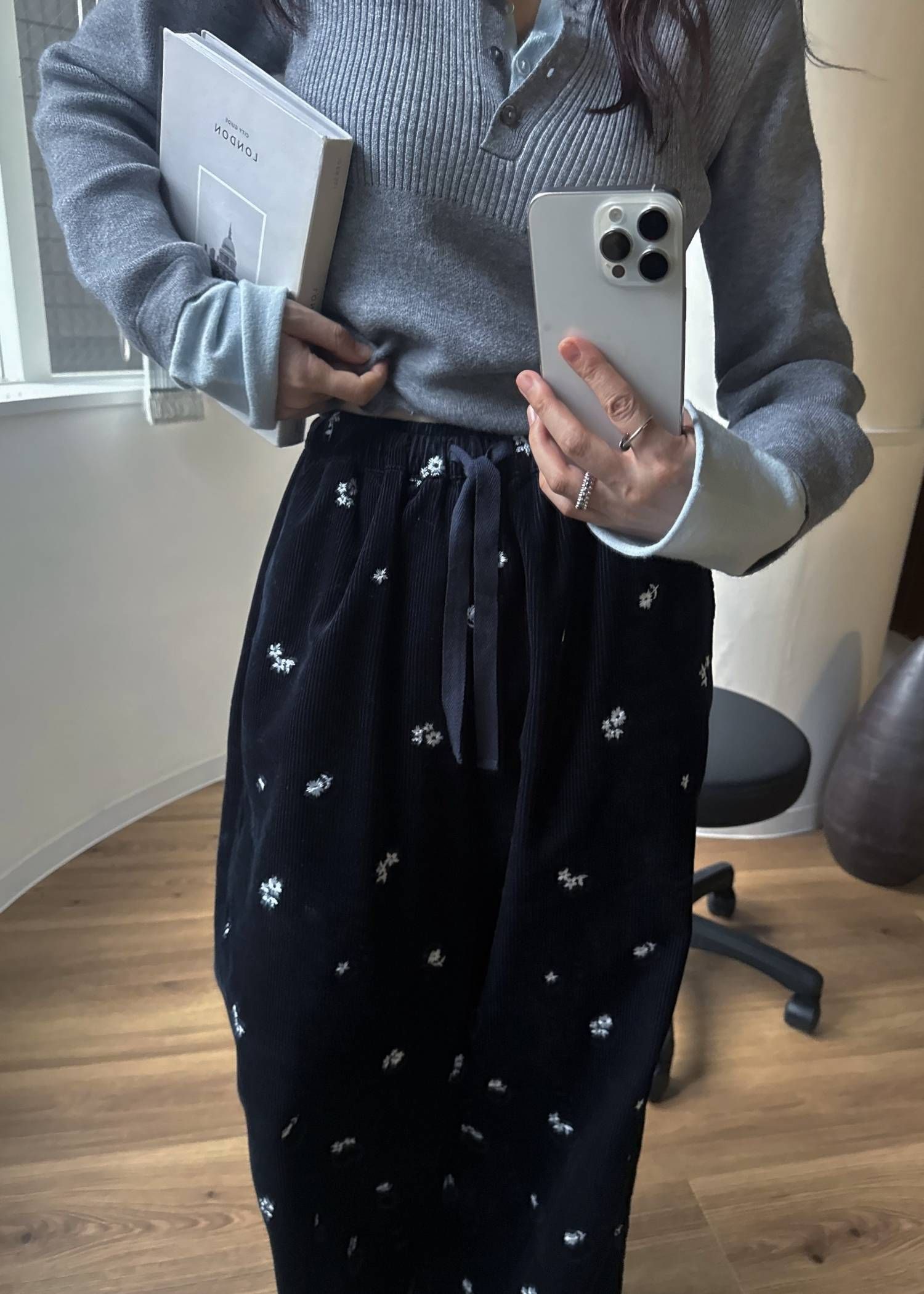 レイヤード ヘンリーニット (グレー) button henley effortless layered knit (Gray) /  26AW