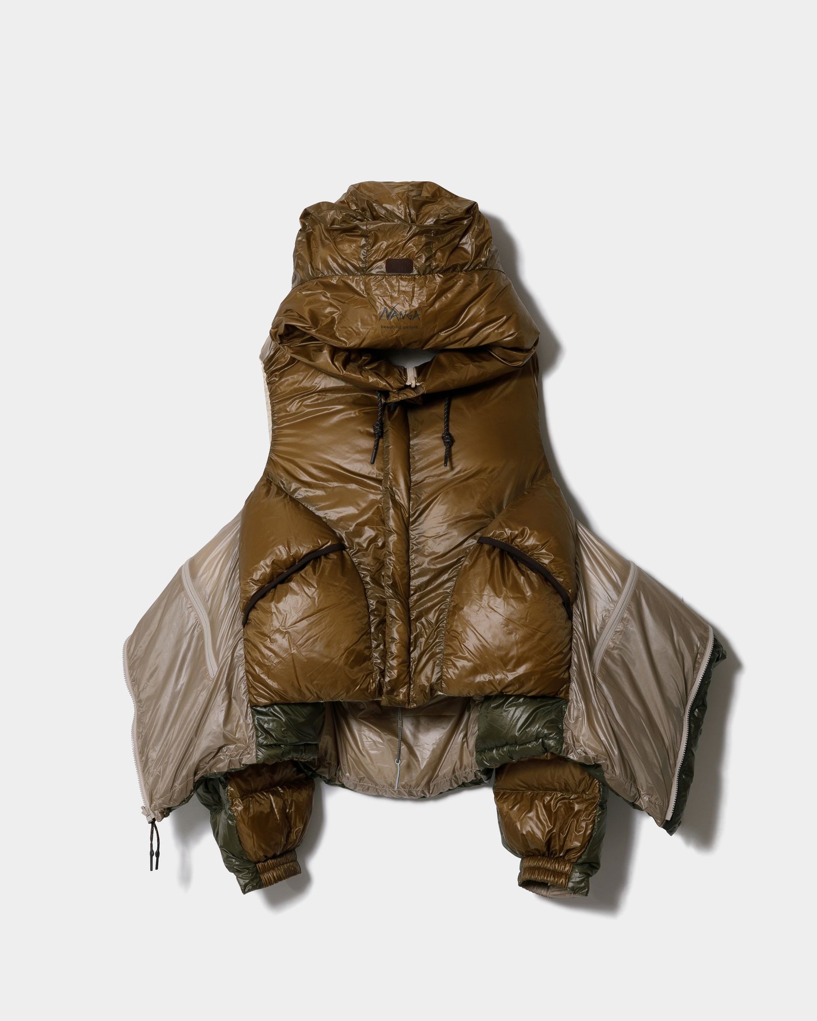 NANGA multilayering down vest blouson / ナンガ コラボレーション ダウンジャケット (ベージュ) / メンズ / レディース