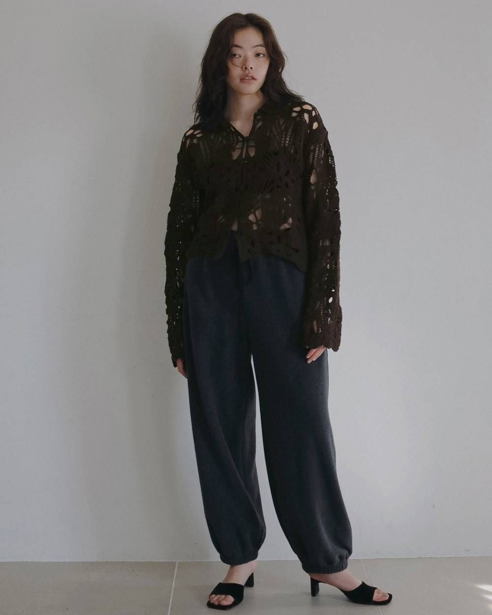 エンブロイダリーオーバーシャツ (ブラウン) Embroidery Over Shirts (Brown) /  26AW