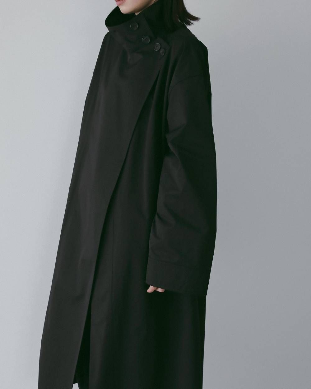 Standcollar Long Coat (Black) / スタンドカラー ロングコート (ブラック) / 26SS