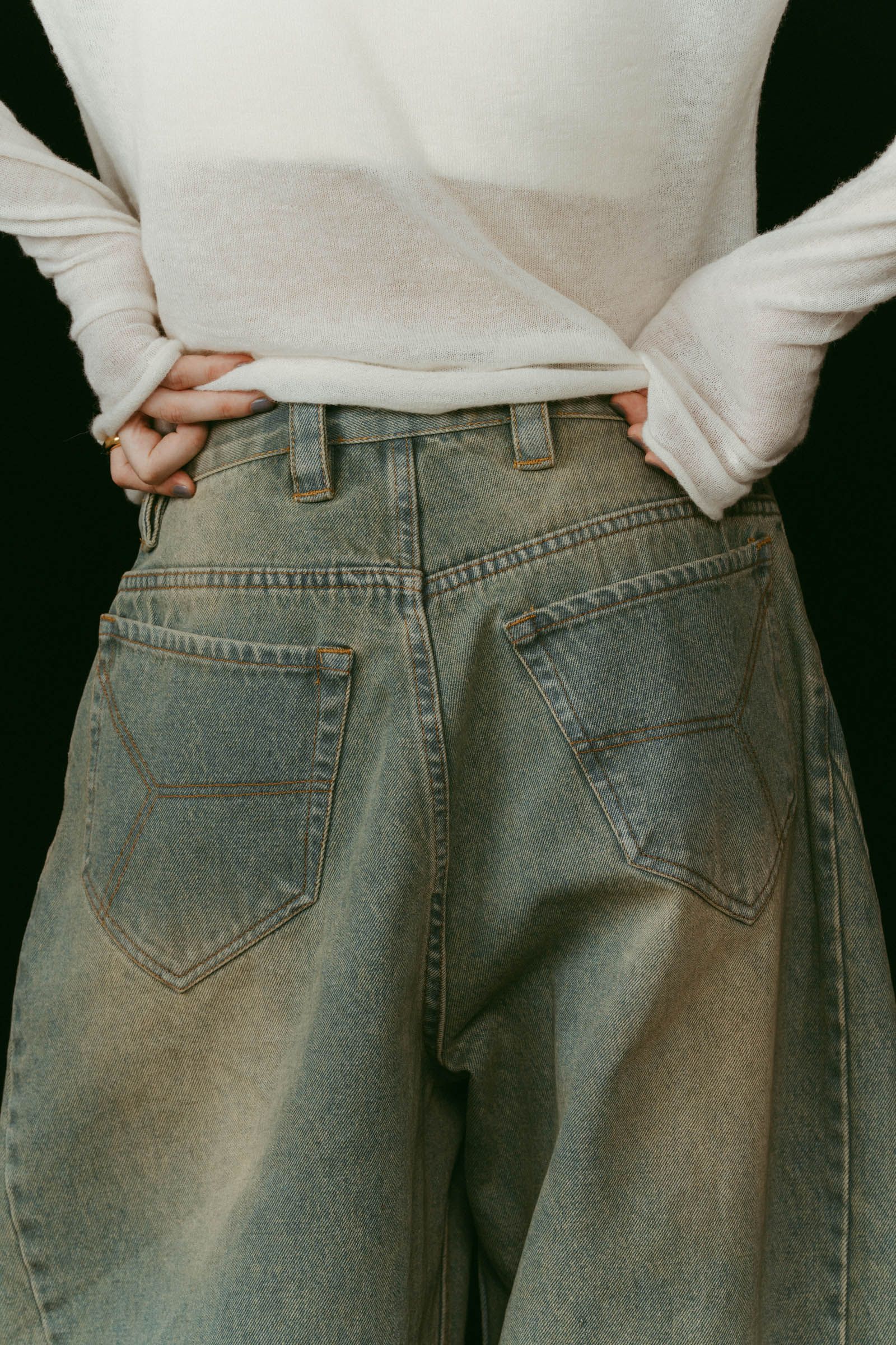 shirt wrap denim pants / シャツ巻き デニム (ブルー) / 25AW