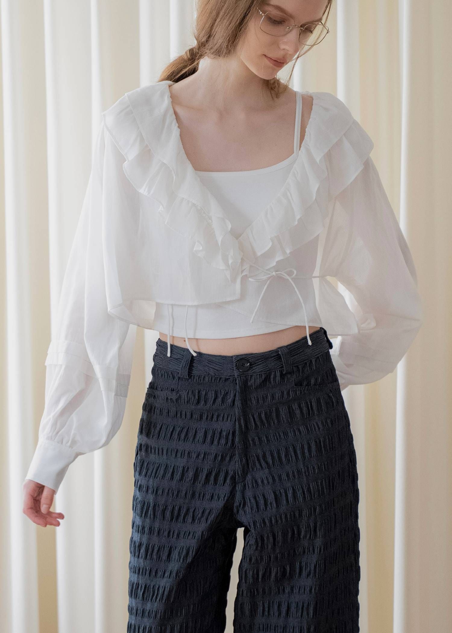 フリルカラー ボレロ (White) frill collar cachecoeur bolero BL (ホワイト) /  26SS