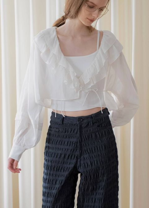 フリルカラー ボレロ (White) frill collar cachecoeur bolero BL (ホワイト) /  26SS