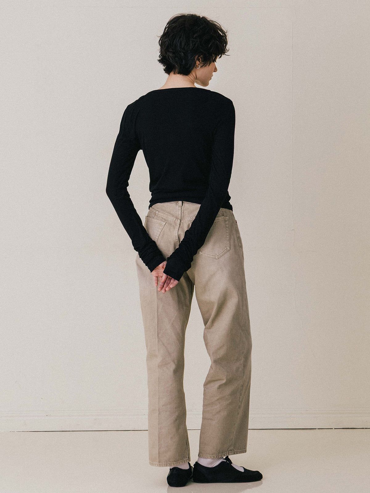 【25AW】LAYERED L/S HENLY TEE / レイヤード ロングスリーブ ヘンリーTシャツ (ブラック)