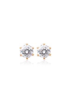 SMALL MOISSANITE STUD PIERCE / スモール モアサナイト スタッド ピアス K10/K18 0.1ct/0.3ct (ピンクゴールド)