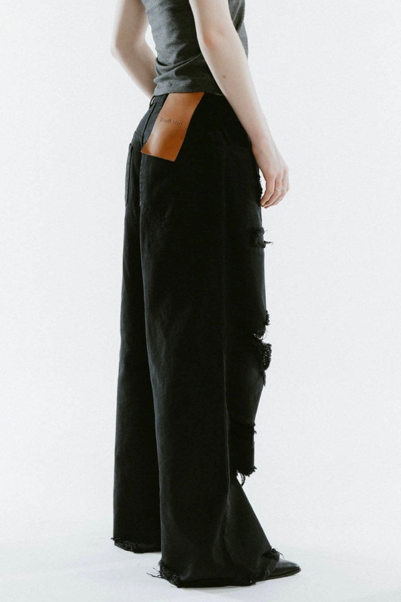 damage denim pants / ダメージ デニムパンツ (ブラックブラック) / 25SS