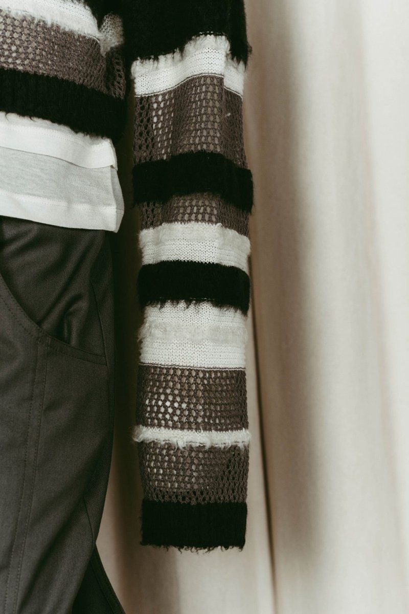 double-faced border knit / ダブルフェイス ボーダーニット (Black) / 26SS