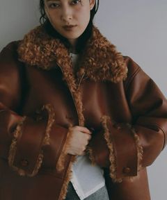 【25AW】Vintage Like Fake Mouton Reversible Coat (テラコッタ) / ヴィンテージライクムートン リバーシブルファーコート / エコファー / フェイクファー