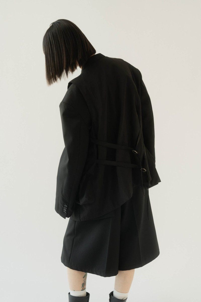 2piece custom jacket(unisex)/black | KNUTH MARF