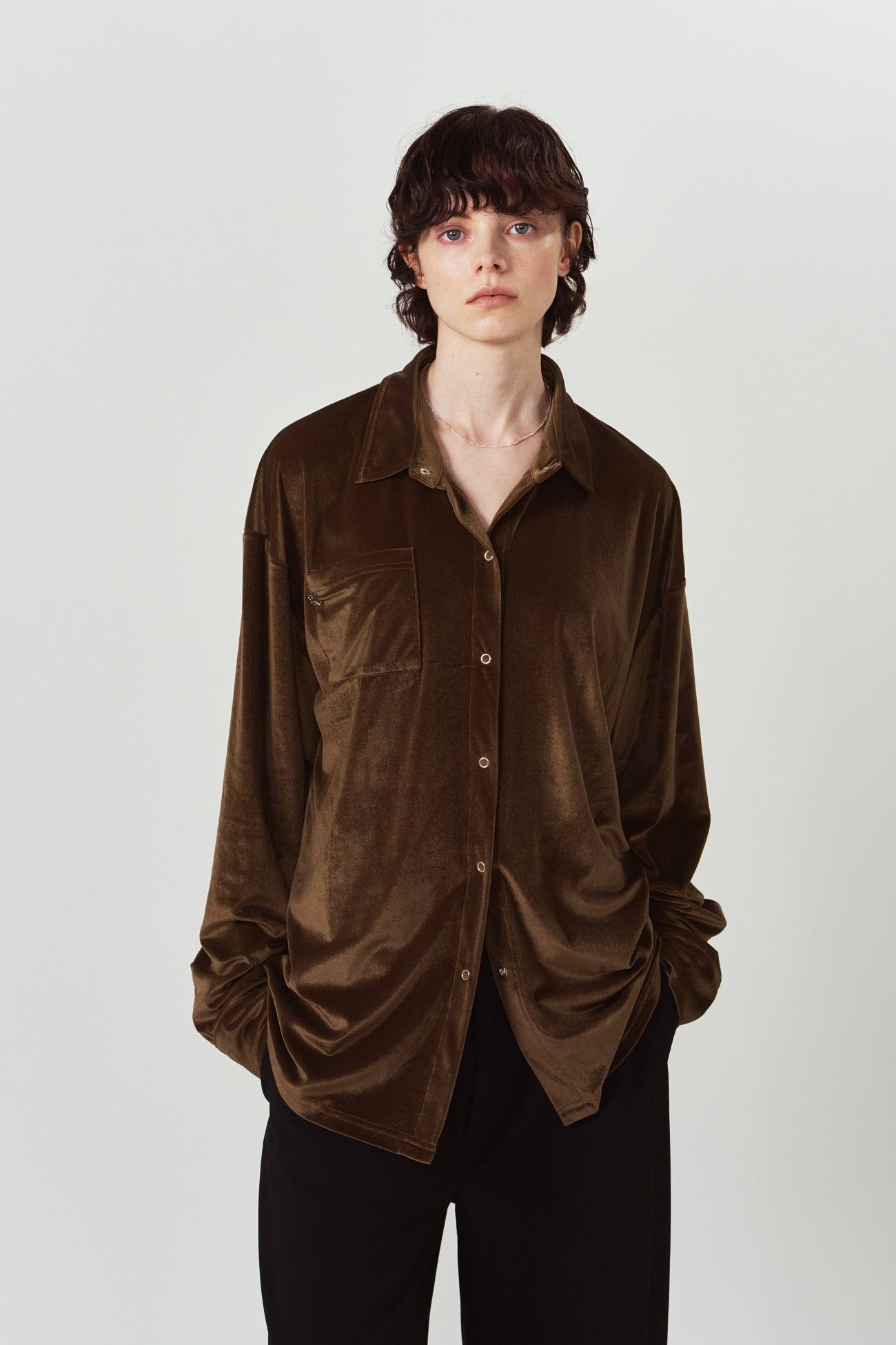 2ウェイ ベロアシャツ (ブラウン) 2way velour shirt (Brown) / 26AW