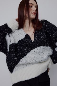 Are curve art knit (ホワイト)