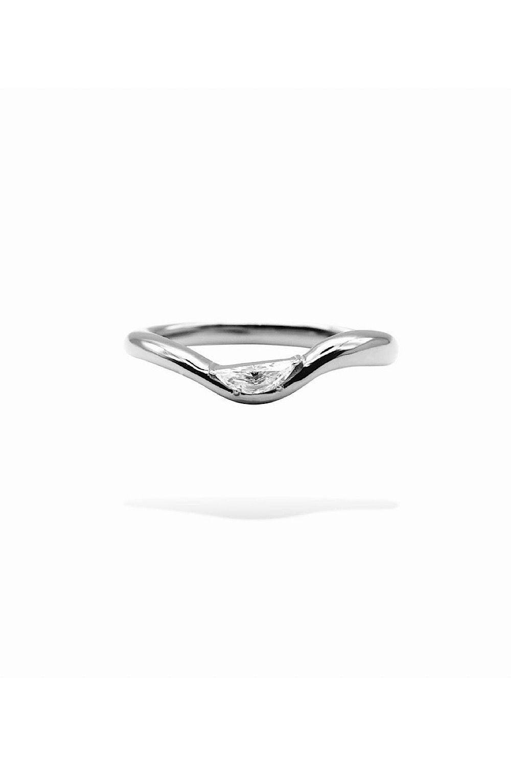 HALF MOON CURVA RING / ハーフムーン カーブ リング K10/K18 (ホワイトゴールド)
