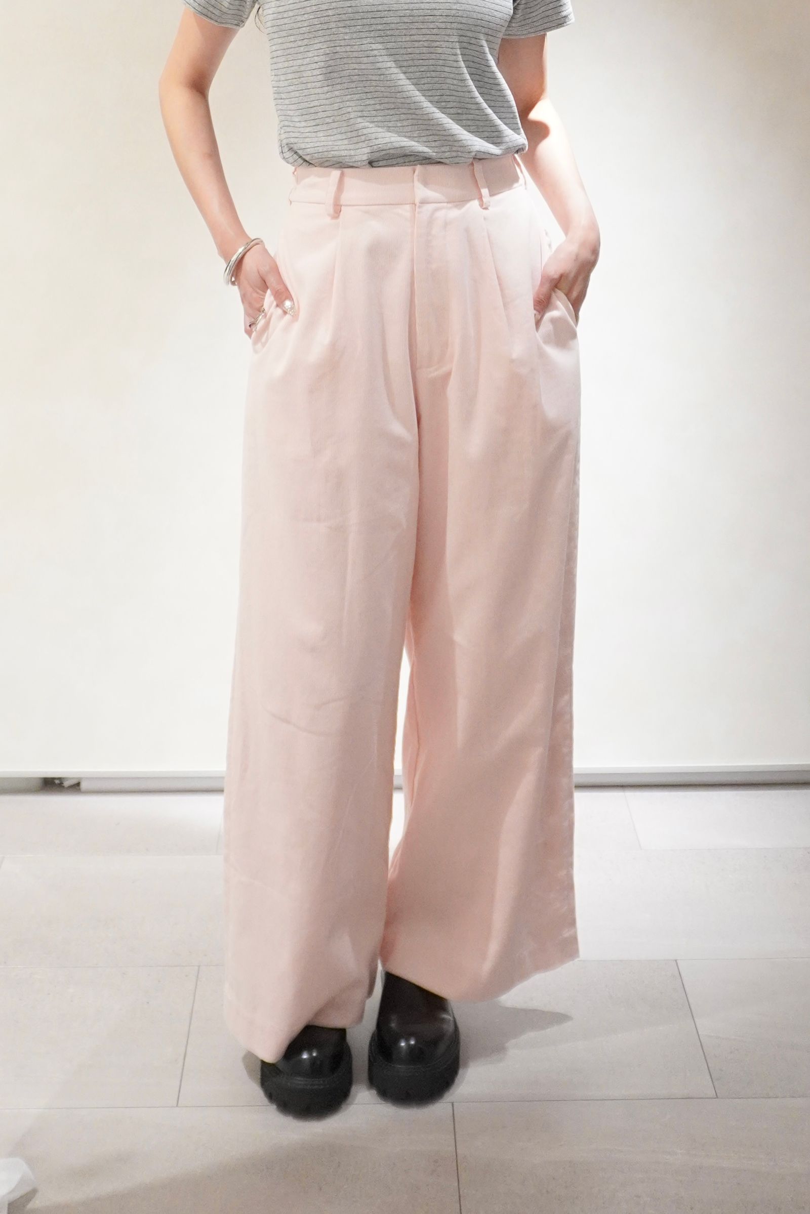 コーデュロイストレートパンツ (ピンク) Corduroy straight pants (Pink) /  26SS
