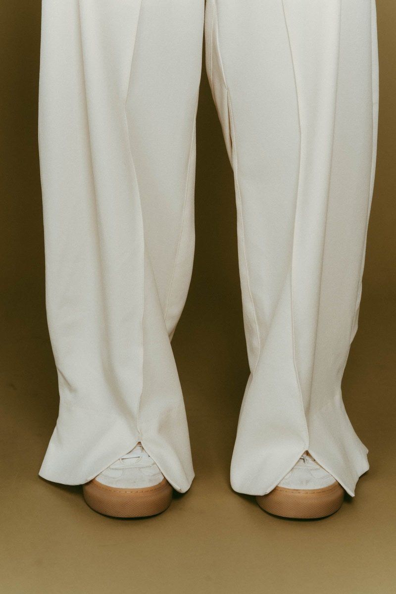 front slit pants(unisex) / フロントスリットパンツ (ホワイト) / 25AW