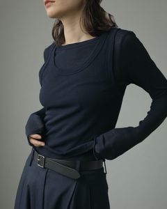 Layered Rib Tops / レイヤードリブトップス (ネイビー)