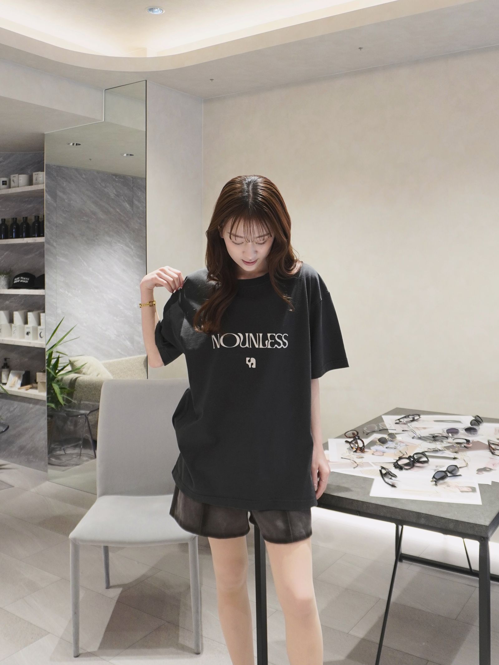 NOUNLESS - NL LOGO MARK OVER TEE / ロゴ オーバーTシャツ