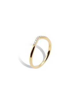 V RECTA RING / ブイ レクタ リング STERLING SILVER 925 (イエローゴールド)