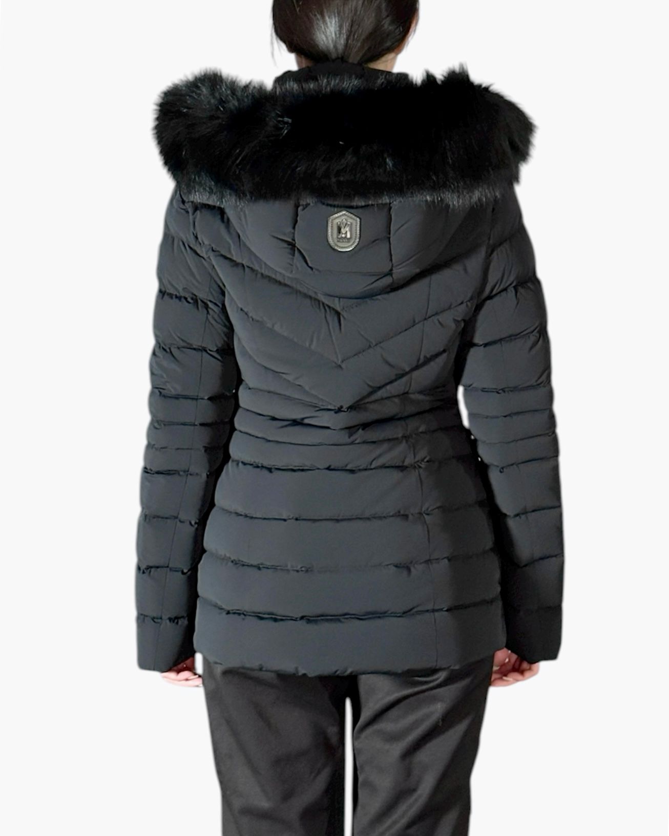 【25AW】PATSY-BX / ファー付きストレッチダウンジャケット (ブラック) / レディース