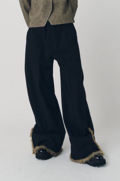 ダブルヘムファートラウザー (ブラックファー) double hem fur trousers(unisex) (Black Fur) / 26AW