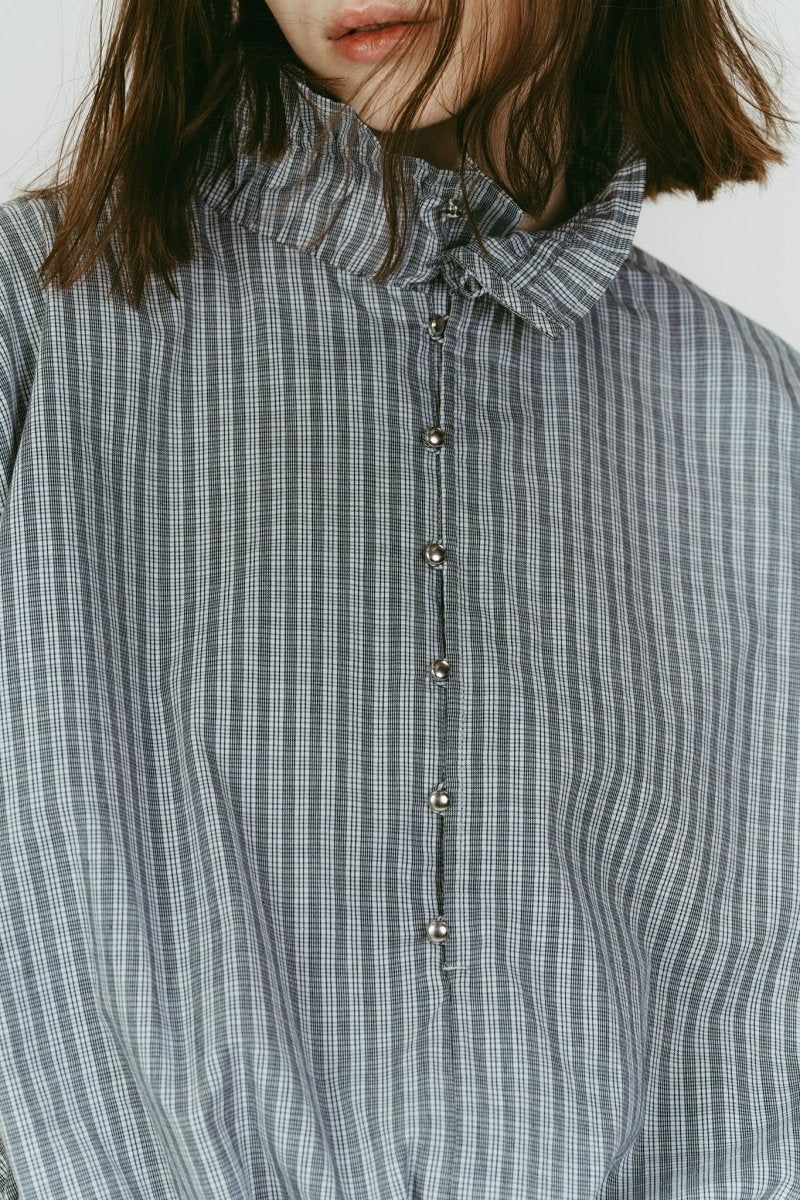 many way frill blouse (Check) / メニーウェイ フリルブラウス (チェック) / 26SS