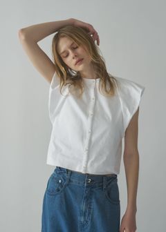 【Hanesコラボ】【2色セット】【Sサイズ】2P BEEFY-T balloon sleeve tops (White&Black) / ヘインズコラボ バルーンスリーブTシャツ (ホワイト&ブラック) / 26SS