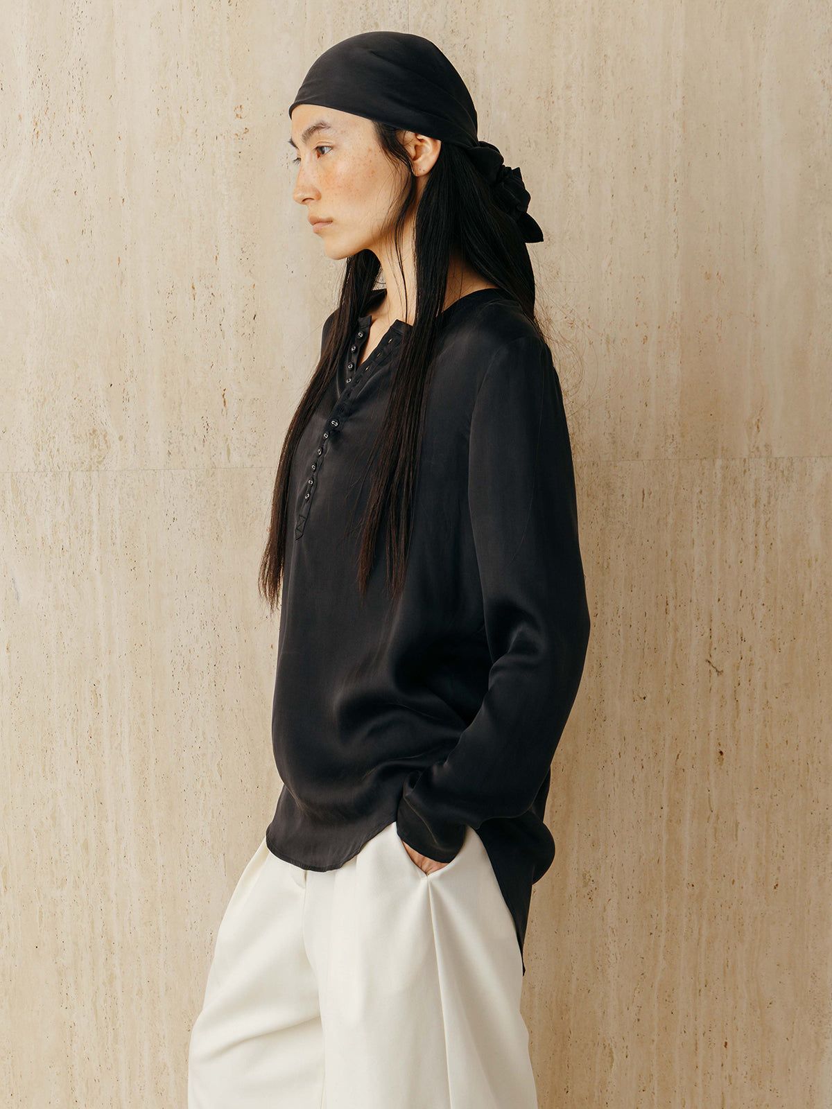 キュプラ トップス (チャコールグレー) CUPRO TOPS (Charcoal gray) /  26SS