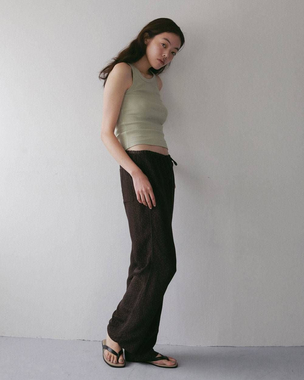 ドットジャガード ラフパンツ (ブラウン) Dotjacquard Rough Pants (Brown) / 27SS