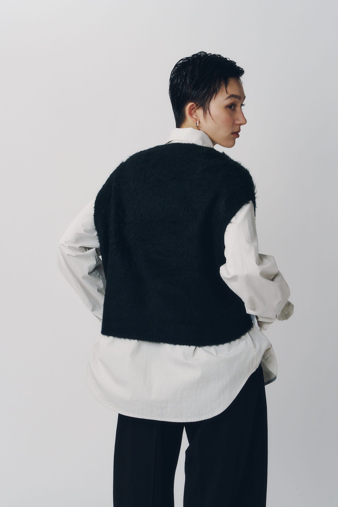 アーガイルニットベスト (ブラック) argyle knit vest (Black) / 26AW