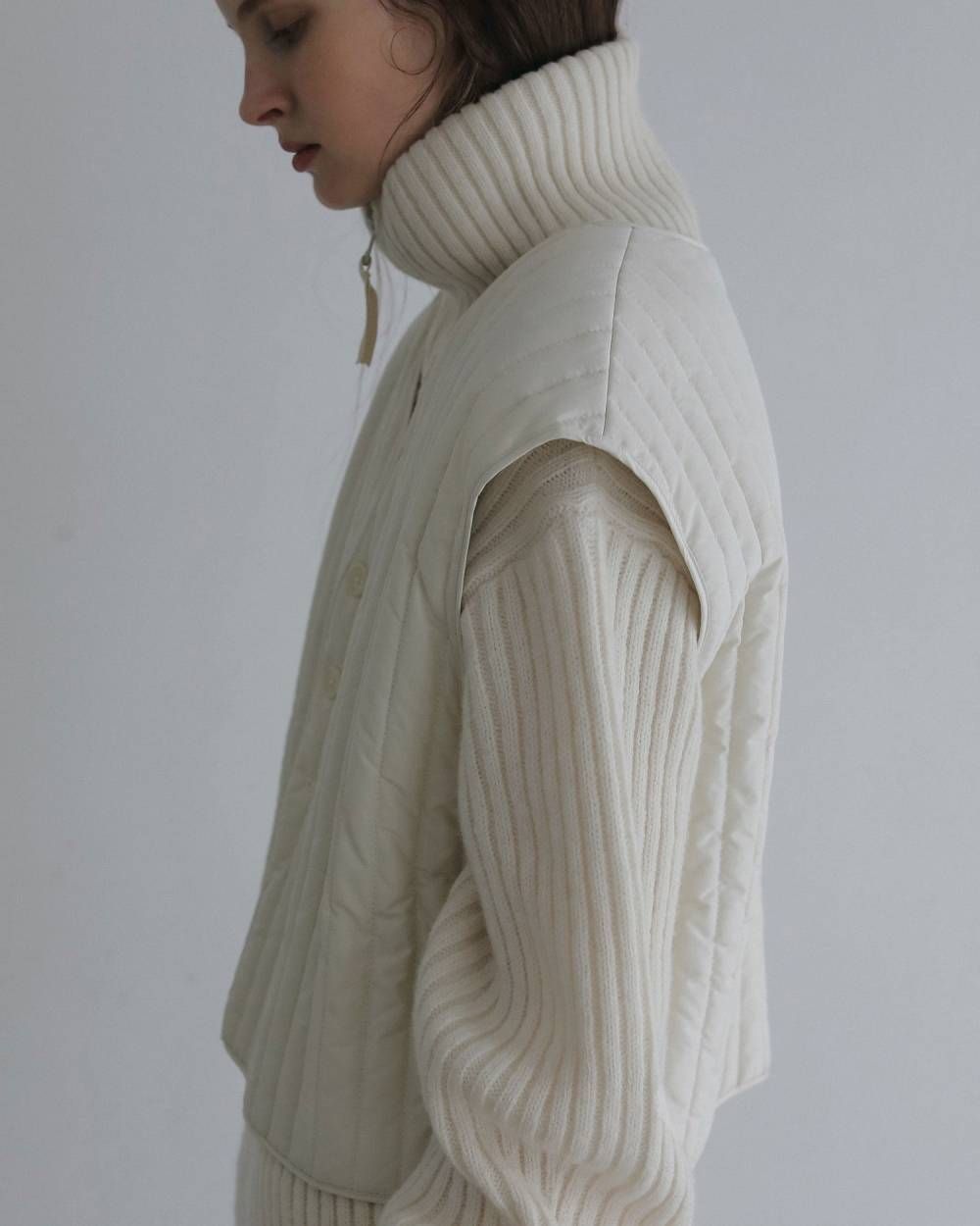 ハーフジップリブニット (アイボリー) Halfzip Rib Knit (Ivory) / 26AW 【6月29日まで期間限定予約】