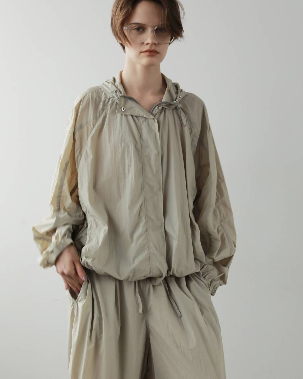 シアートラックブルゾン (オートミール) Sheer Track Blouson (Oatmeal) / 27SS