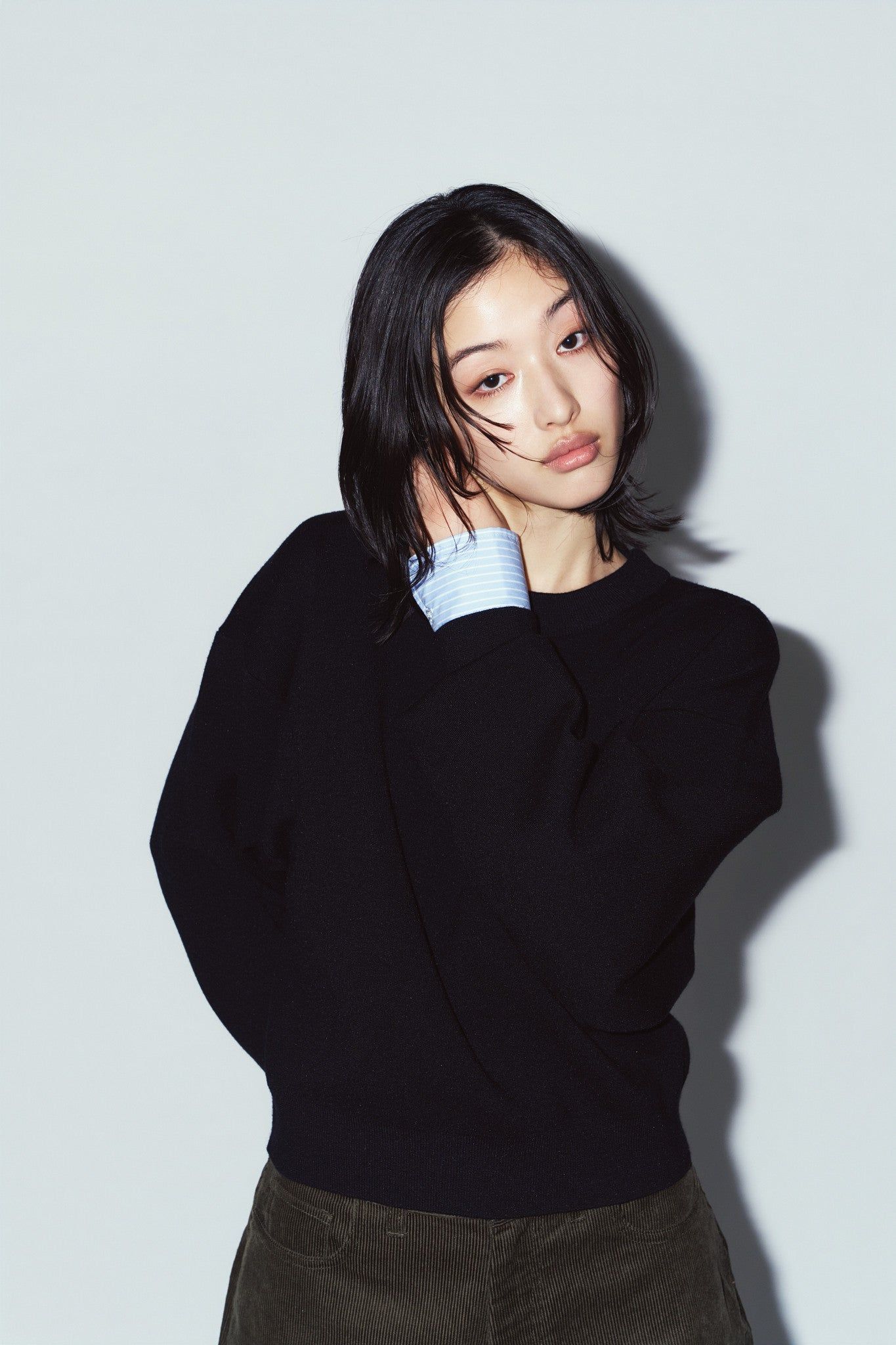 【LADIESサイズ】2ウェイ ノームコア ニット (ブラック) 2way cuffs normcore knit (Black) / 26AW