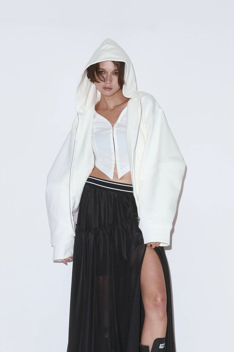 エッジフォーム ジップフーディ (ホワイト) Edge forme ZIP hoodie (White)