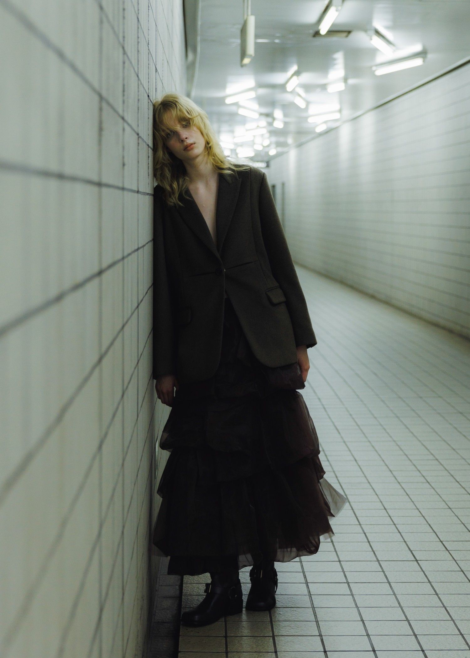 organdy random tiered pattern SK / オーガンジー ティアードスカート (ブラック) / 25AW /