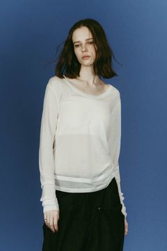 round neck layered top (White) / ラウンドネックレイヤードトップス (ホワイト) / 26SS