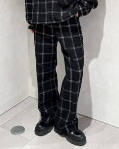 Sheer Tweed Semi Flair Trouser/ シアーツイード セミフレアパンツ (ブラック)