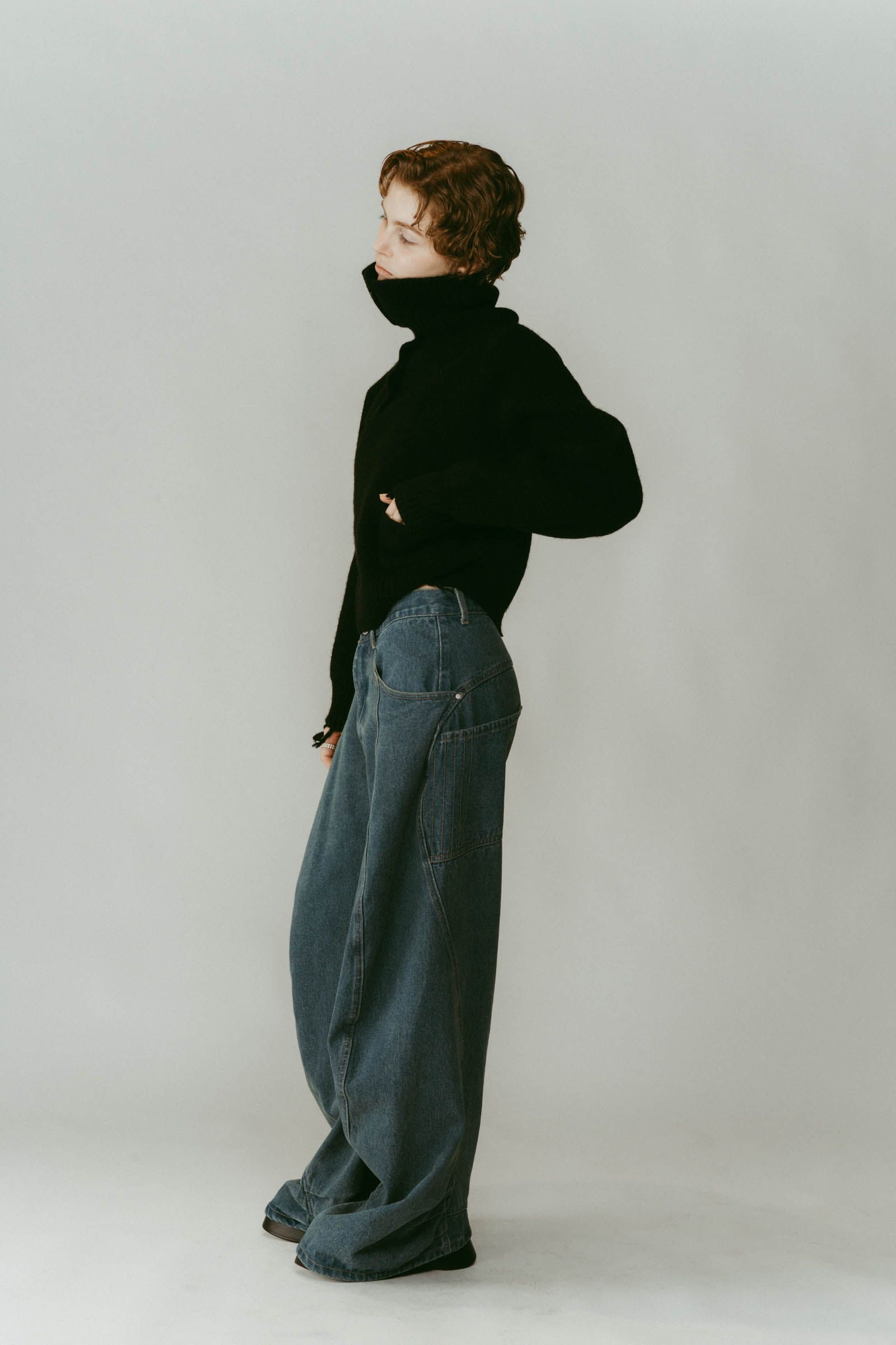 tuck design denim pants / タックデザインデニムパンツ (デニムブルー) / 25AW