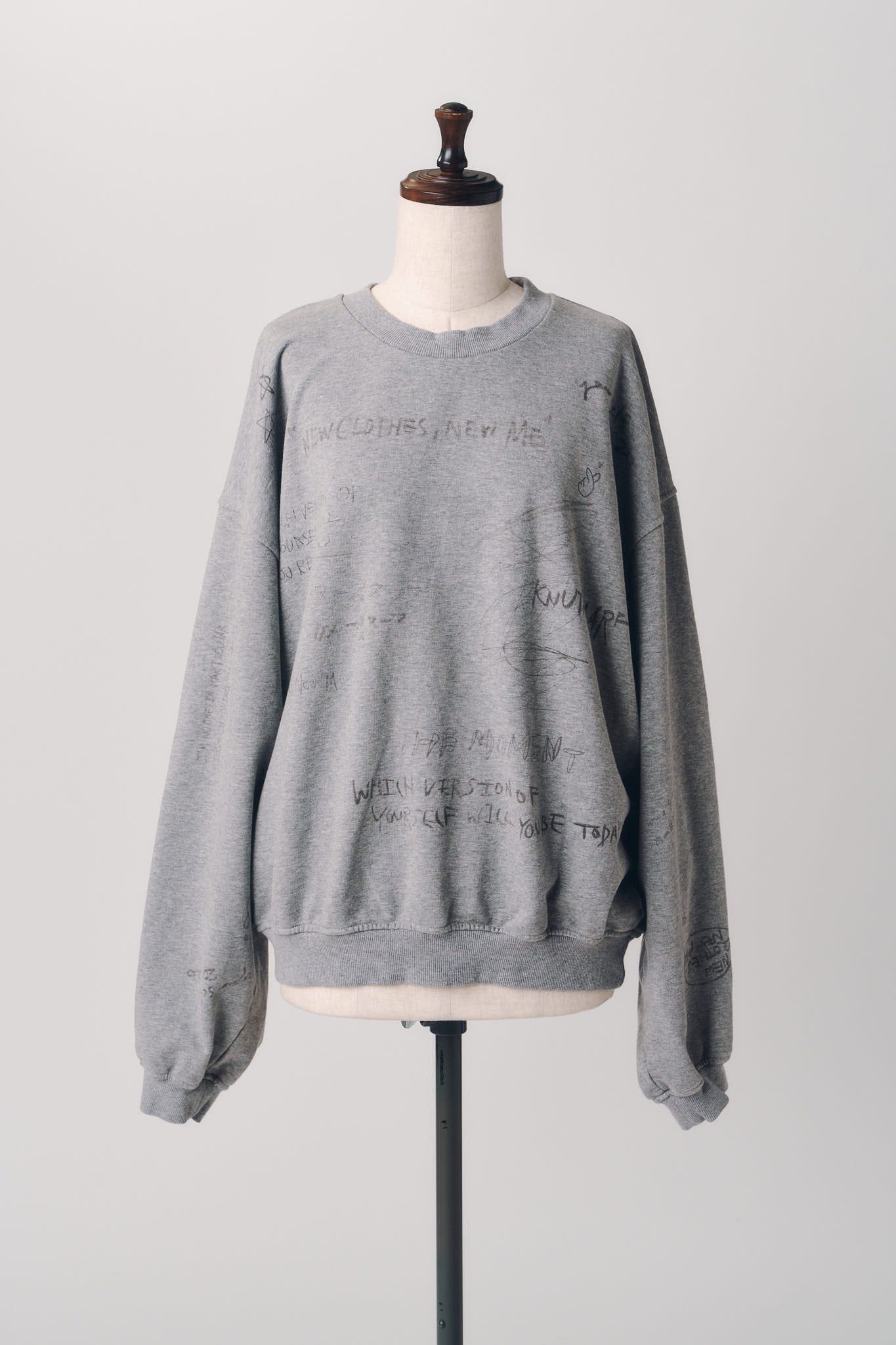 メッセージ スウェット (グレー) message sweatshirt(unisex) (Gray) / 26AW