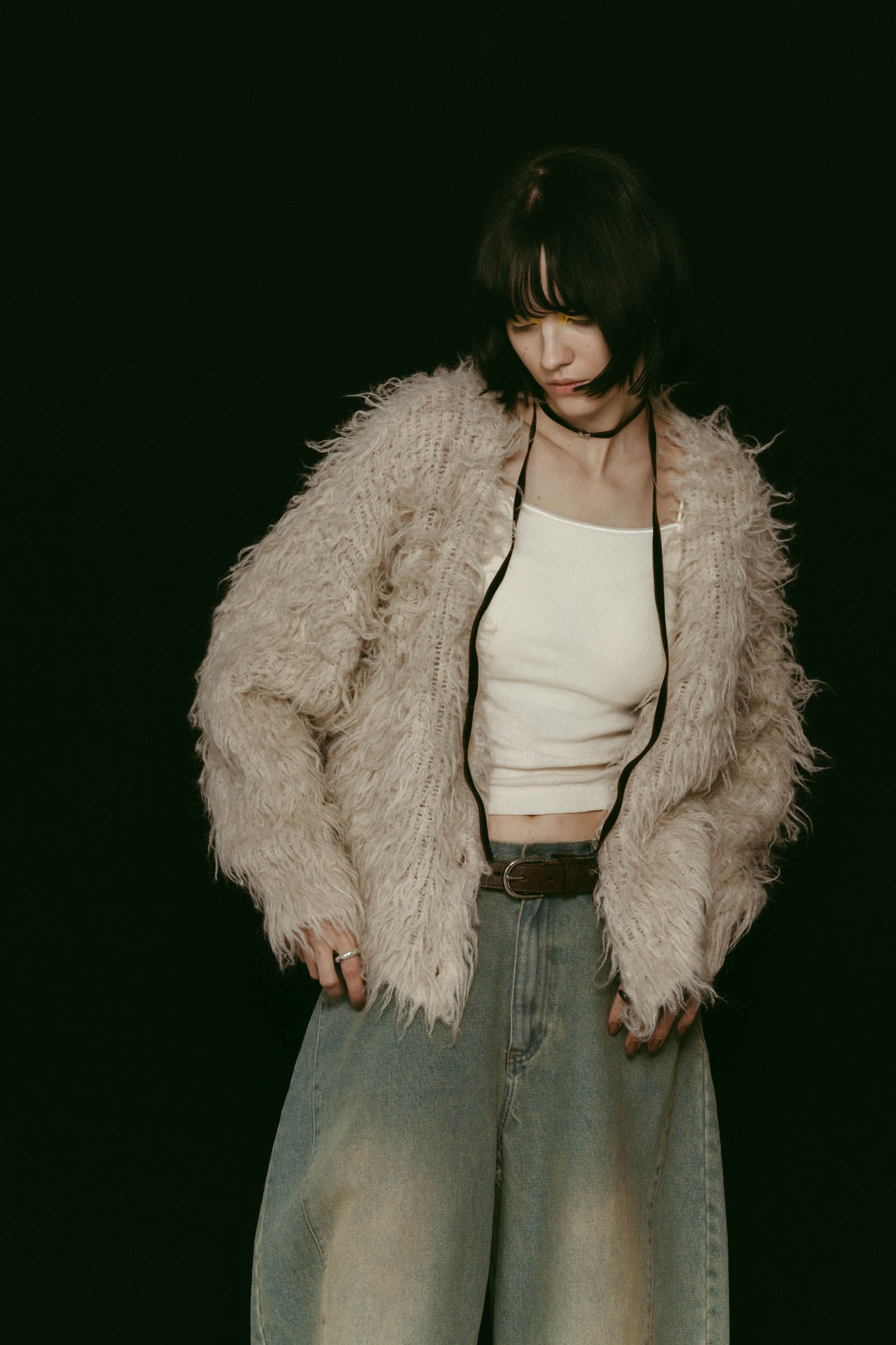 shaggy cardigan / シャギーカーディガン (ライトベージュ) / 25AW