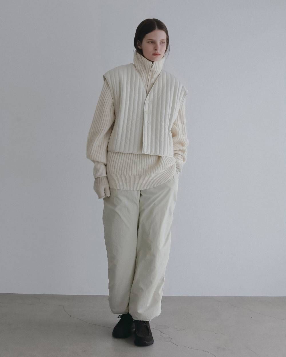 ハーフジップリブニット (アイボリー) Halfzip Rib Knit (Ivory) / 26AW 【6月29日まで期間限定予約】