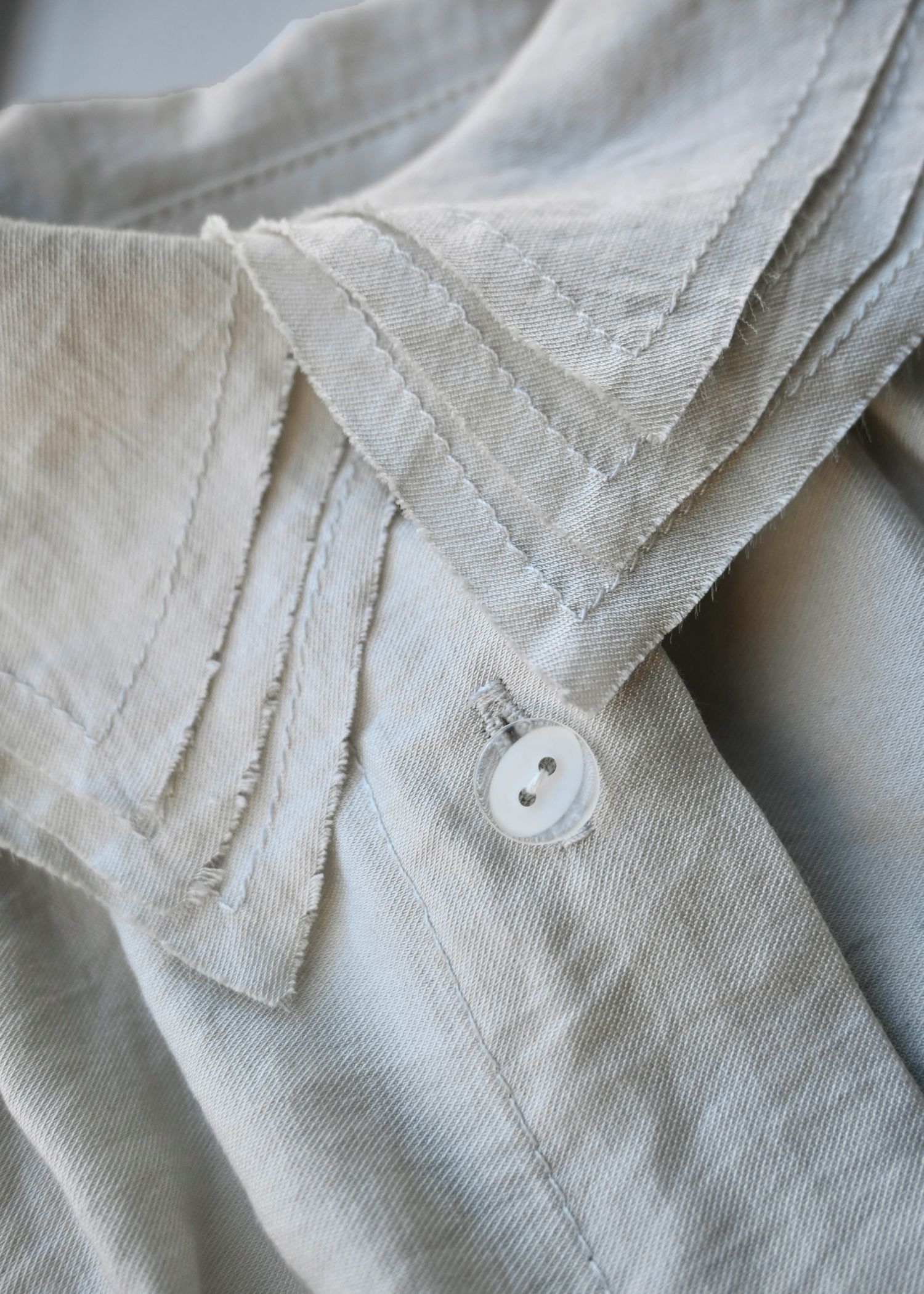 collar & cuffs triple layered over SH (Sage) / トリプルレイヤード オーバーシャツ (セージ) / 26SS